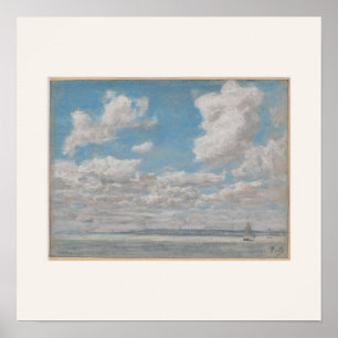 Seelandschaft mit offenem Himmel von Courbet Quadr Poster