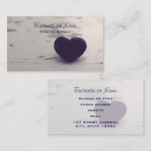 Seele Lila Stone Herz am Sandstrand Visitenkarte (Vorne/Hinten)