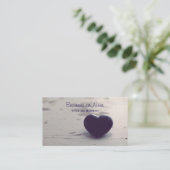 Seele Lila Stone Herz am Sandstrand Visitenkarte (Stehend Vorderseite)