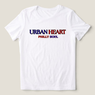 SEELE VON PHILLY URBAN HEART Damen Blau Rot Tri-Blend Shirt