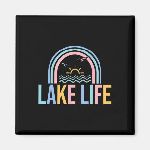 Seeleben Fischer Retro Groovy Angeln See Liebe Magnet