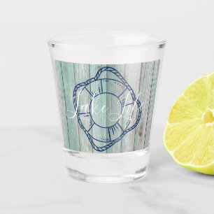 Seeleben & Rettungsring Blauholz  Schnapsglas