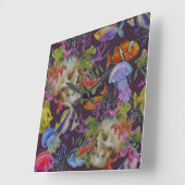 Seeleben-Schmutz-Muster Quadratische Wanduhr (Winkel)