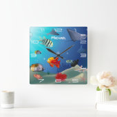 Seeleben-Szene Quadratische Wanduhr (Zuhause)