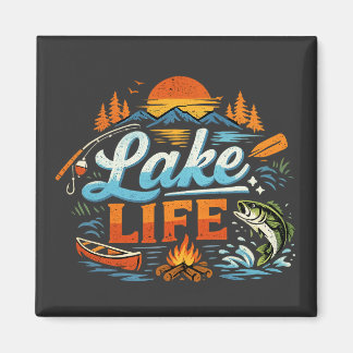 Seeleben Vintage-Angeln und Camping Magnet
