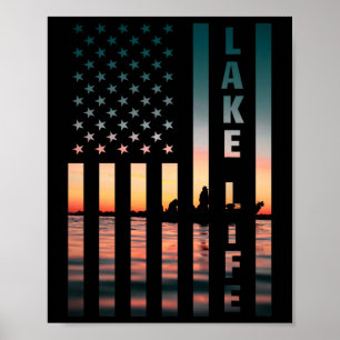 Seelebens Fischer Sonnenuntergang Amerikanische Fl Poster