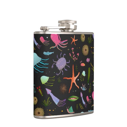 Seelebewesen-Muster Flachmann (Rechts)