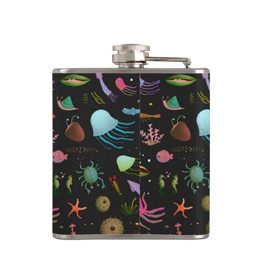 Seelebewesen-Muster Flachmann (Rückseite)