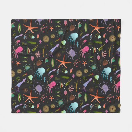 Seelebewesen-Muster Fleecedecke (Vorderseite (Horizontal))