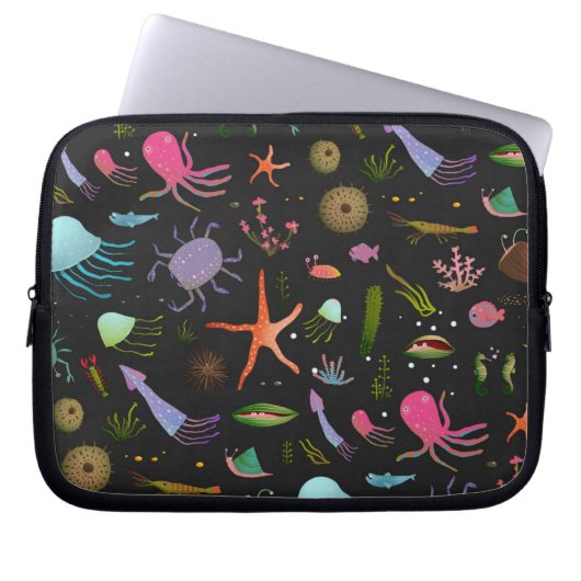 Seelebewesen-Muster Laptopschutzhülle (Vorderseite)