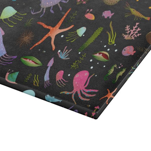 Seelebewesen-Muster Schneidebrett (Ecke)