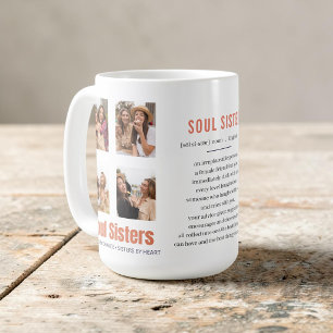 Seelen-Schwester Definition Foto-Collage Weiß Kaffeetasse