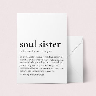 Seelen-Schwester-Definition-Wörterbuch-Kunst-Gruß Karte