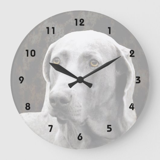 Seelenaugen des Weimaraners Große Wanduhr (Vorderseite)