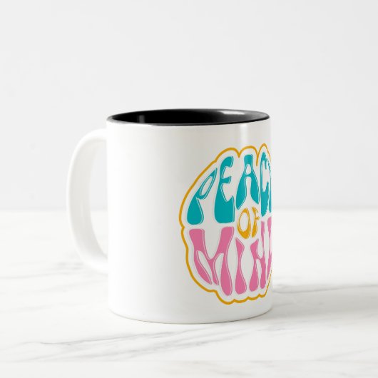 Seelenfrieden Zweifarbige Tasse (Vorderseite Links)