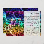 Seelenprinzessin fliegt mit Schmetterlingen Einladung (Vorne/Hinten)