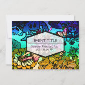 Seelenprinzessin fliegt mit Schmetterlingen Einladung (Rückseite)