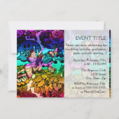 Seelenprinzessin fliegt mit Schmetterlingen Einladung (Vorderseite)