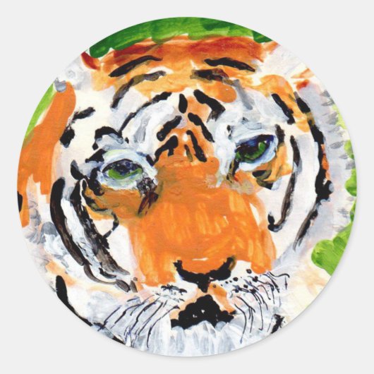 Seelentiger Tigersticker Runder Aufkleber (Vorderseite)