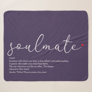 Seelenverwandte Definition Schrift Liebe Herz Lila Sherpadecke