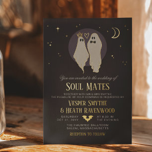 Seelenverwandte Halloween-Geisterhochzeit Folieneinladung