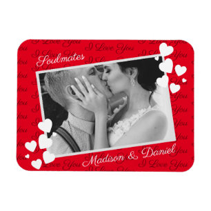 Seelenverwandte Ich liebe dich Personalisiertes Fo Magnet