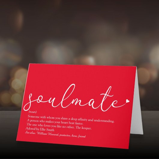 Seelenverwandter Definition Schrift Liebe Herz Rot Karte
