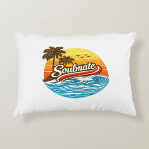 Seelenverwandter Retro-Sonnenuntergangs-Design Dekokissen