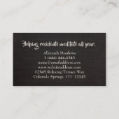 Seelenvolle Bamboo Yoga Instructor Business Card Visitenkarte (Rückseite)