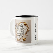 "Seelenvolle Herzgeräusche" Zweifarbige Tasse (Vorderseite Links)