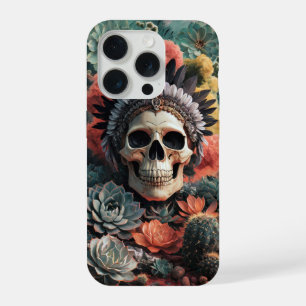 Seelenvolle Kriegerin, Native American Goth-Schäde iPhone 15 Pro Hülle