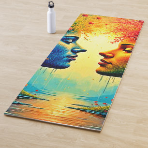 Seelenvolle Regenbogen-Verbindungsdesign Yogamatte