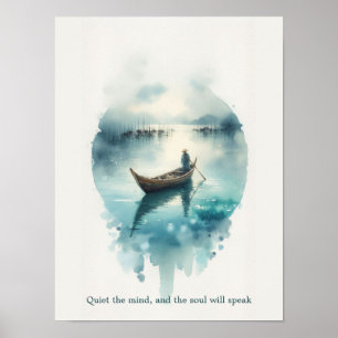 Seelenvolle Stille: Minimalistisches Wasserfarben- Poster