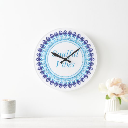 Seelenvolle Vibes Mandala Große Wanduhr (Zuhause)