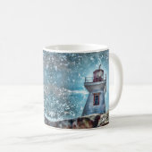 Seeleuchtturm-Türkis-Blau-Foto-Kunst Kaffeetasse (VorderseiteRechts)