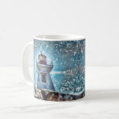 Seeleuchtturm-Türkis-Blau-Foto-Kunst Kaffeetasse (Vorderseite Links)