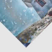 Seeleuchtturm-Türkis-Blau-Foto-Kunst Seidenpapier (Ausschnitt)