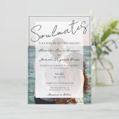 Seeleute Foto Hochzeit Einladung | White Overlay (Stehend Vorderseite)