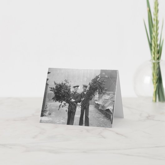 Seeleute mit Mistletoe Feiertagskarte (Vorderseite)
