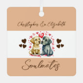 Seeleute niedliche Hunde glücklich verheiratet bra Ornament Aus Metall (Vorderseite)