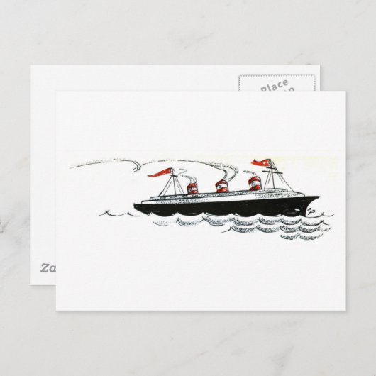 Seelinie Zeichnend Postkarte (Vorne/Hinten)