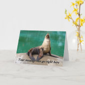 Seelöwe-Gruß-Karte Karte (Gelbe Blume)