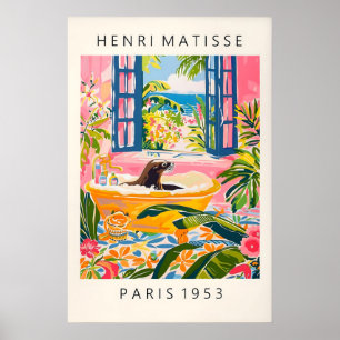 Seelöwe in Badewanne Kunstprint Lustiger Matisse-S Poster