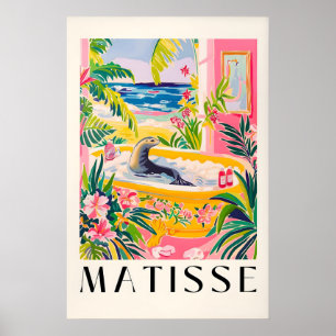 Seelöwe in der Badewanne Kunstprint Tropischer Mat Poster
