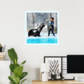 Seelöwe mit Trainer Poster (Heimbüro)