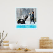 Seelöwe mit Trainer Poster (Küche)