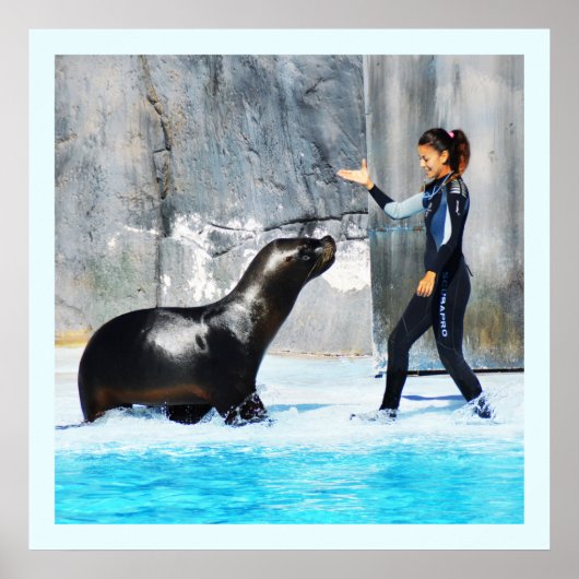 Seelöwe mit Trainer Poster (Vorne)