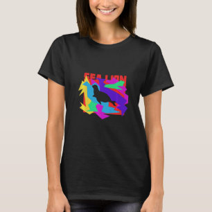 Seelöwe Tier Mosaik Puzzle T-Shirt