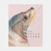 Seelöwe-Tierkunst | oh hallo dort Fleecedecke (Vorderseite)