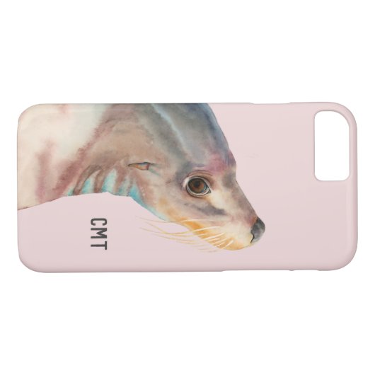 Seelöwe-Tierliebhaber-Monogramm Case-Mate iPhone Hülle (Rückseite (Horizontal))